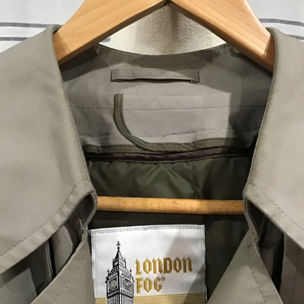 New Without Tags London Fog Men Size 42 Short Westwood Gray Trench Coat Classic - Picture 7 of 12